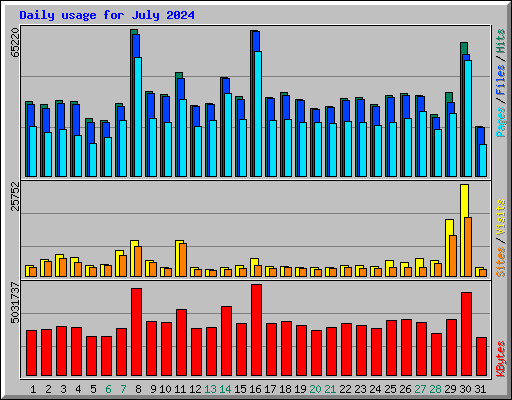 Daily usage for July 2024