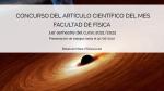 Concurso "El artículo del mes de la Facultad de Física"