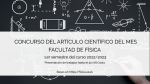 Concurso Artículo del Mes de la Facultad de Física