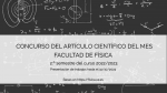 Premio a la publicación científica del mes - Facultad de Física, curso 2022/23.